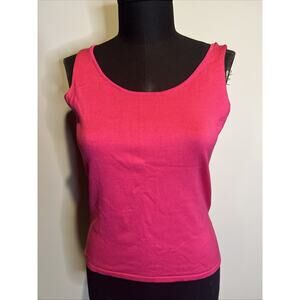 Lauren Ralph Lauren Solid Hot Pink Knit Tank Medium